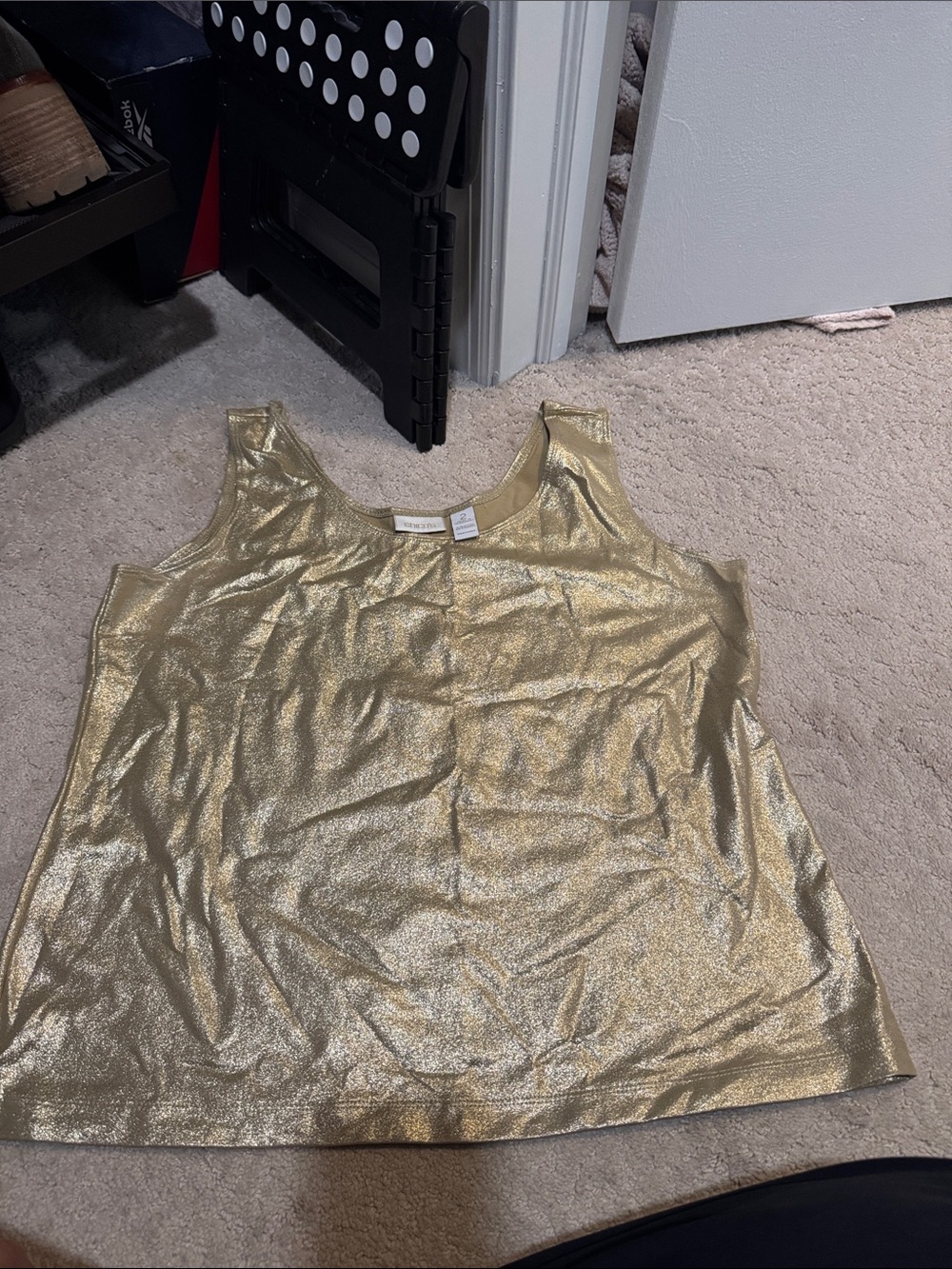 Chico's Shimmery Gold Tank Top